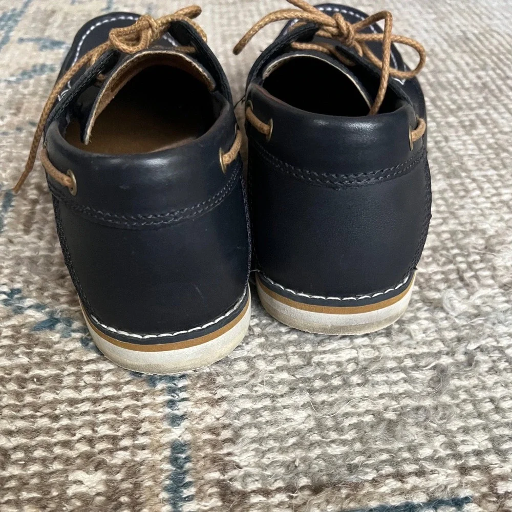 Timberland Cedar Bay Navy Blue Leather Boat Shoes Mens 9 9549R Deck Shoes